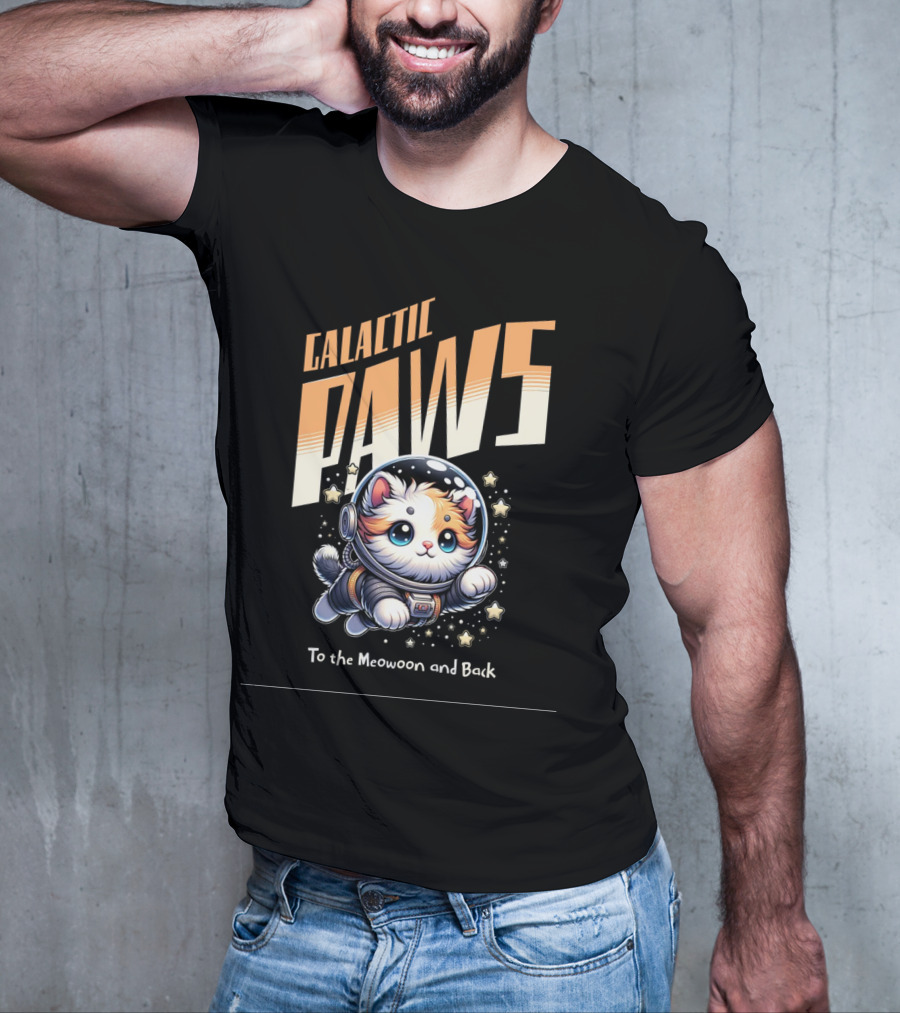 GALACTIC PAWS To The Meowoon And Back T-Shirt