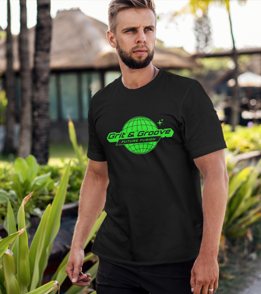 Grit And Groove Future Fusion Global Neon Green Sphere T-Shirt
