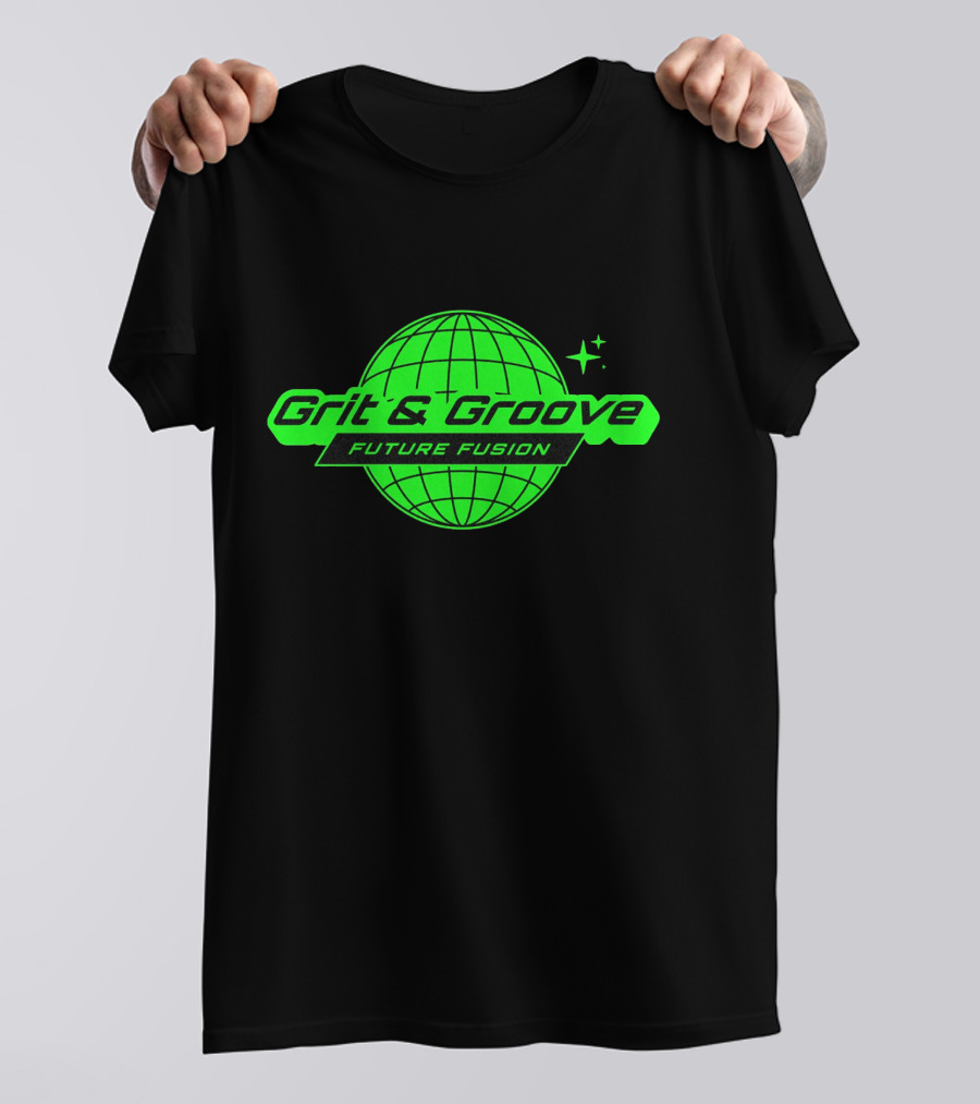 Grit And Groove Future Fusion Global Neon Green Sphere T-Shirt