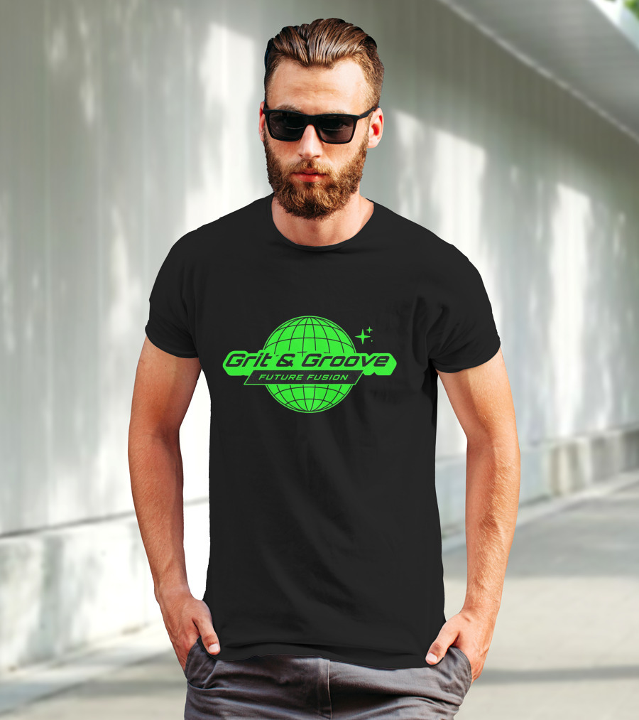 Grit And Groove Future Fusion Global Neon Green Sphere T-Shirt