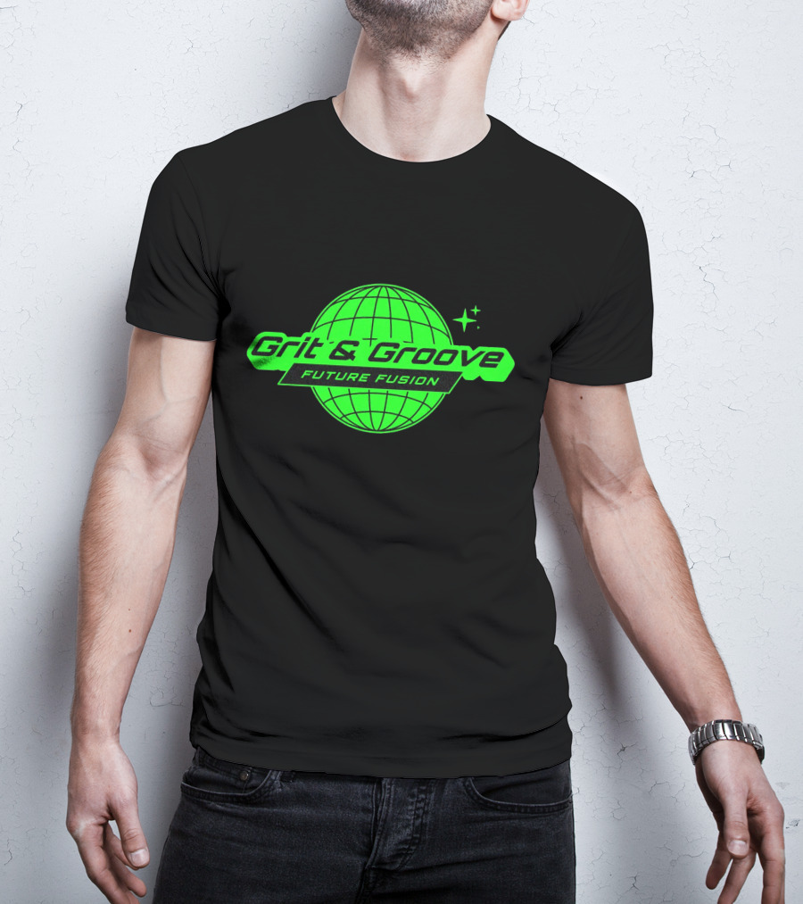 Grit And Groove Future Fusion Global Neon Green Sphere T-Shirt