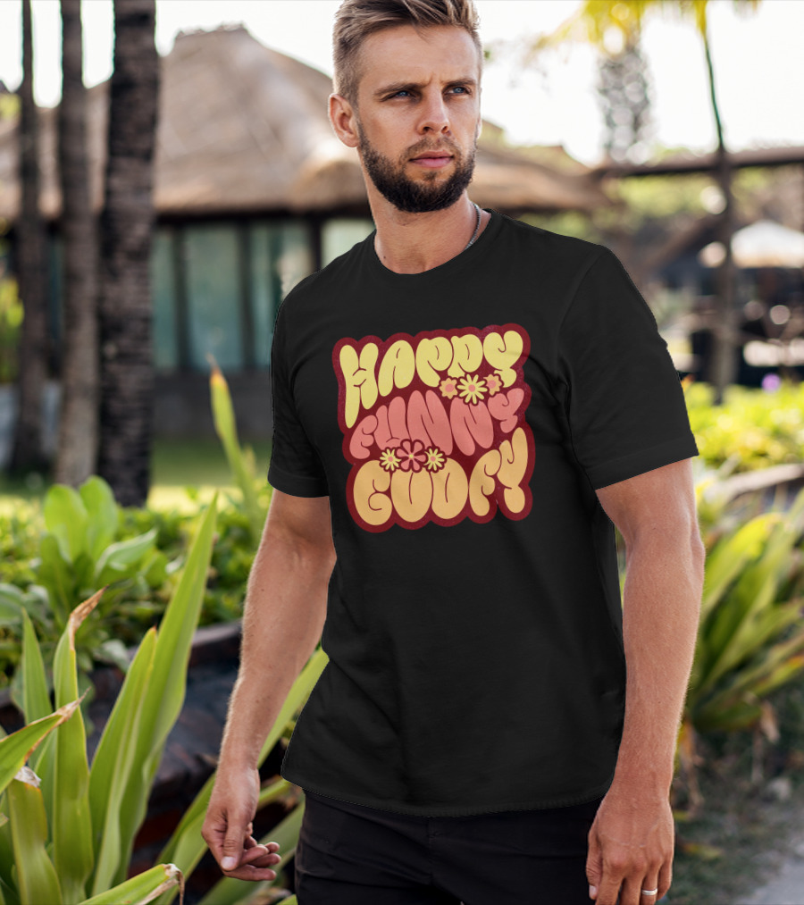 Happy Funny Goofy Retro Flower Power T-Shirt
