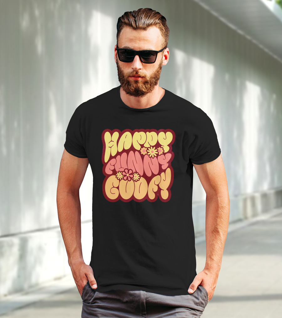 Happy Funny Goofy Retro Flower Power T-Shirt