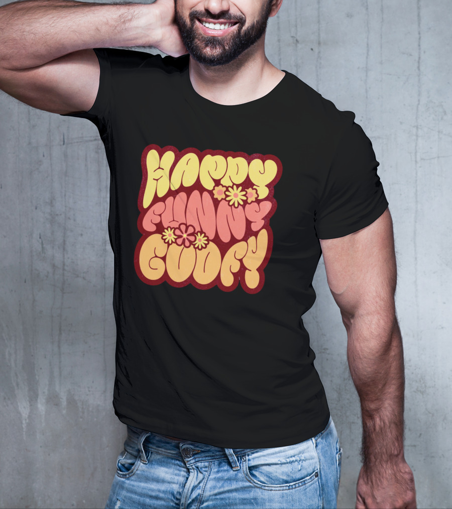 Happy Funny Goofy Retro Flower Power T-Shirt
