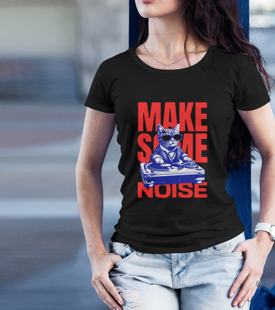 Cat DJ Turntable Make Some Noise T-Shirt