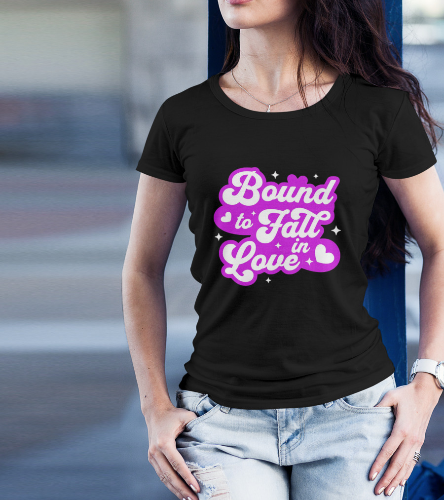 Bound To Fall In Love Purple Heart Stars T-Shirt