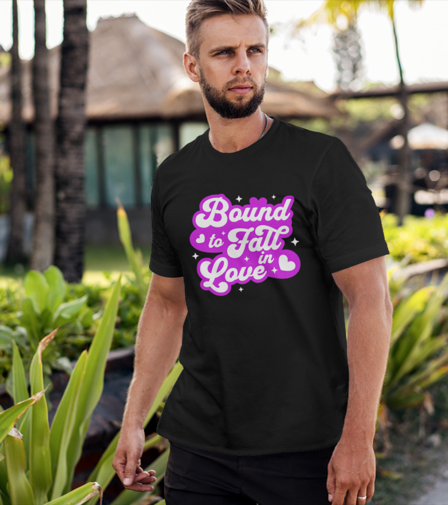Bound To Fall In Love Purple Heart Stars T-Shirt