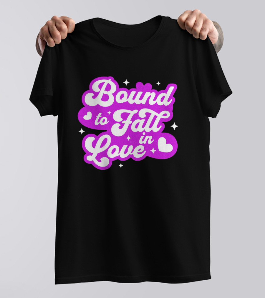 Bound To Fall In Love Purple Heart Stars T-Shirt