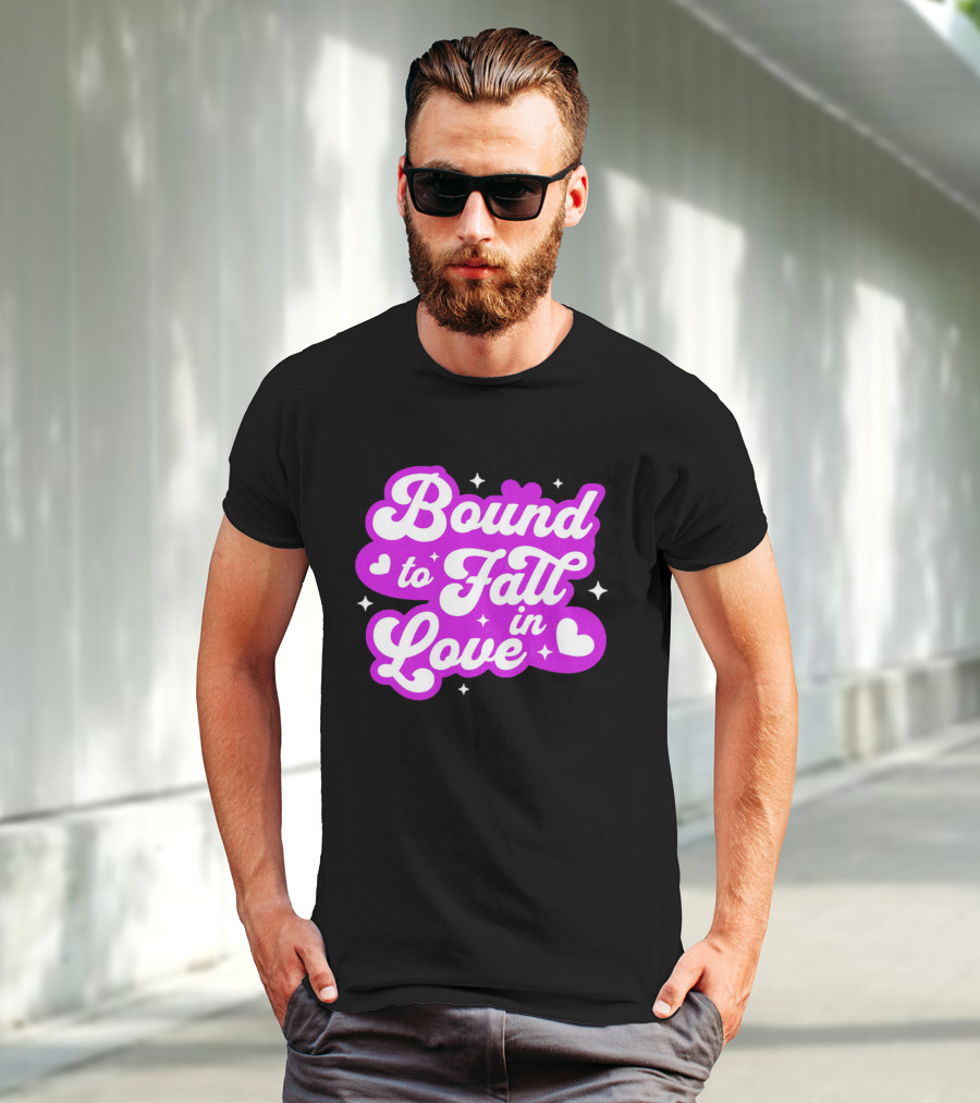 Bound To Fall In Love Purple Heart Stars T-Shirt