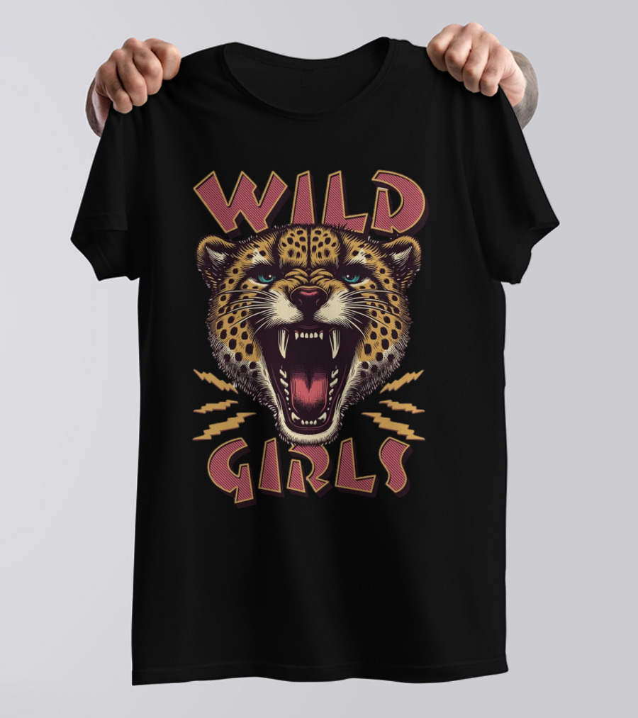 Wild Cheetah Head Roaring Girls T-Shirt