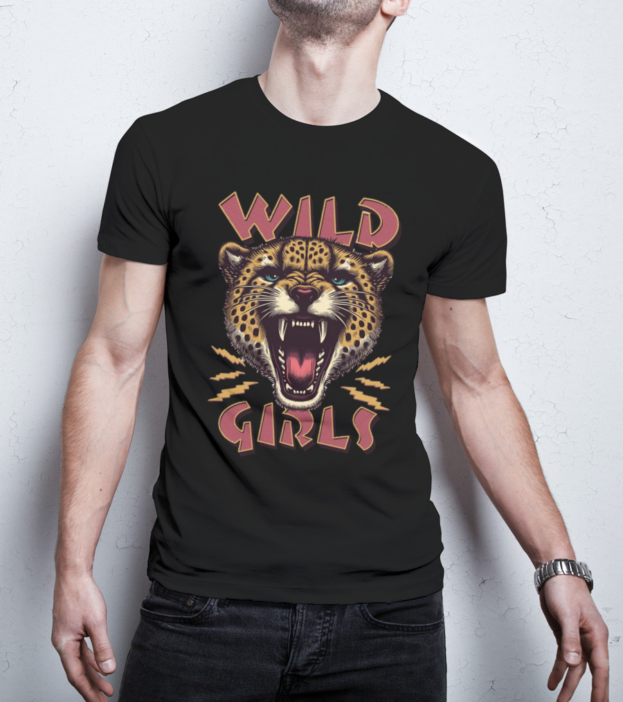 Wild Cheetah Head Roaring Girls T-Shirt