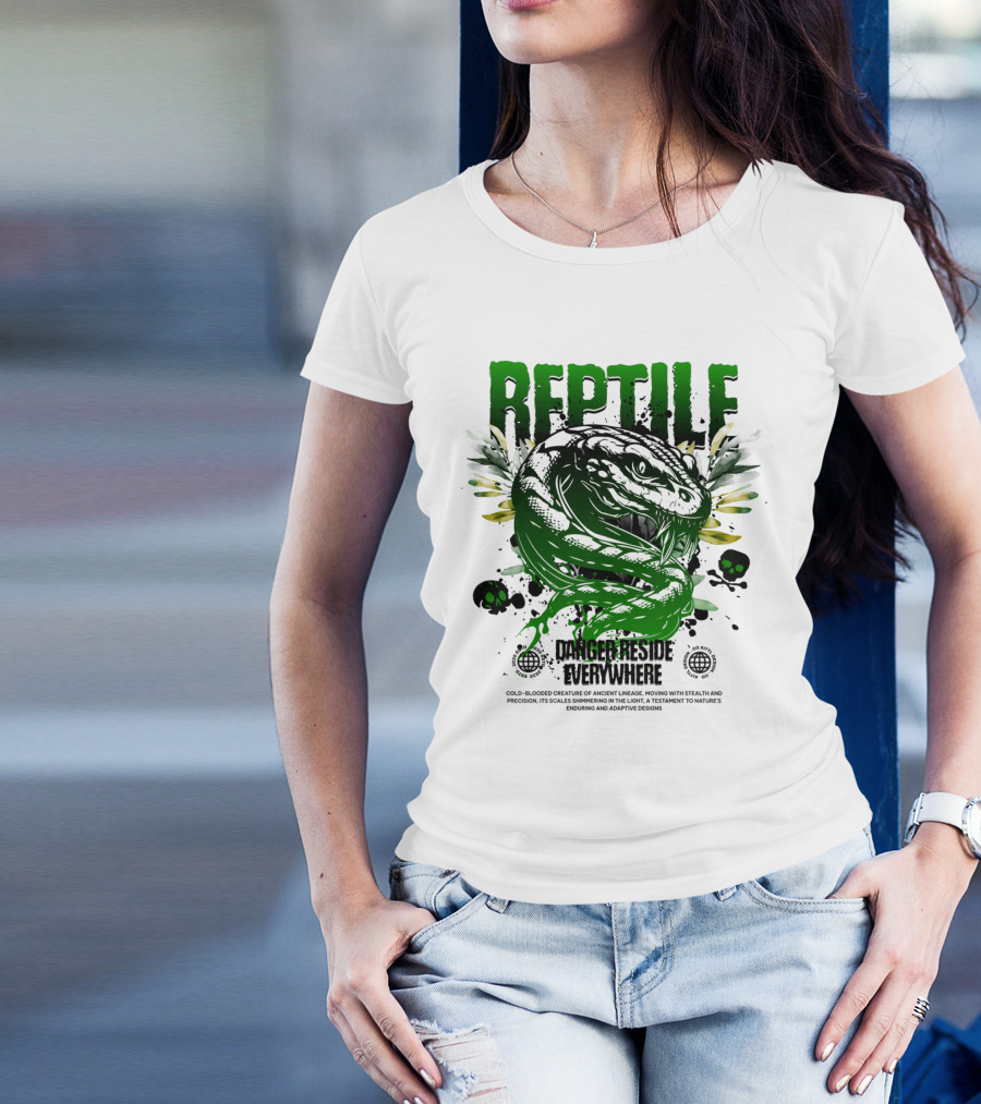 Reptile Danger Reside Everywhere Stealth Creature Of Ancient Lineage T-Shirt
