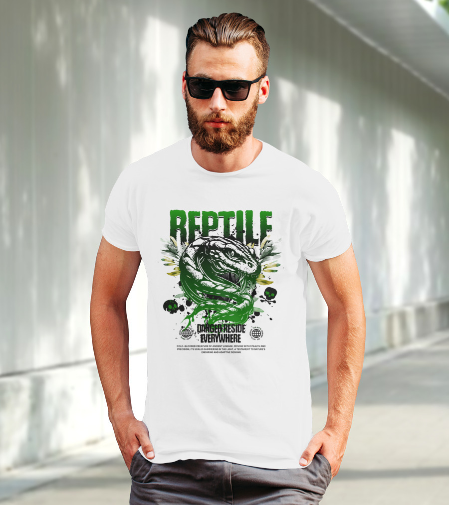 Reptile Danger Reside Everywhere Stealth Creature Of Ancient Lineage T-Shirt