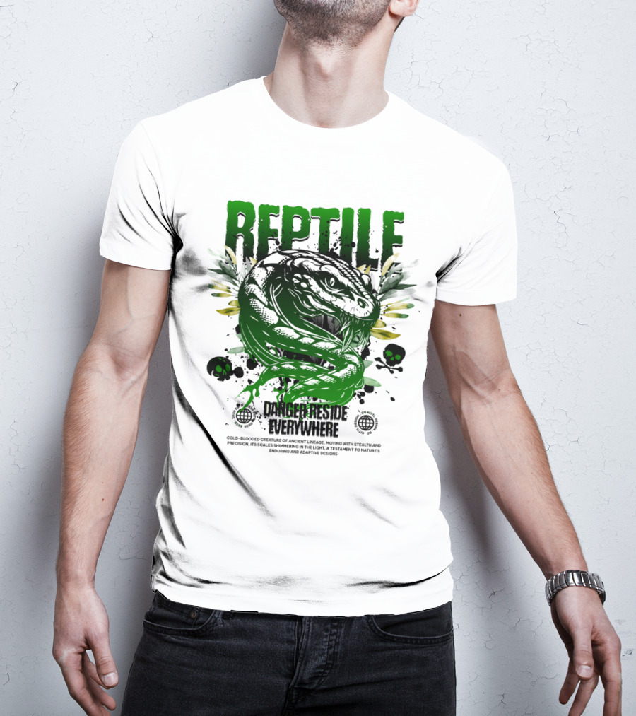 Reptile Danger Reside Everywhere Stealth Creature Of Ancient Lineage T-Shirt