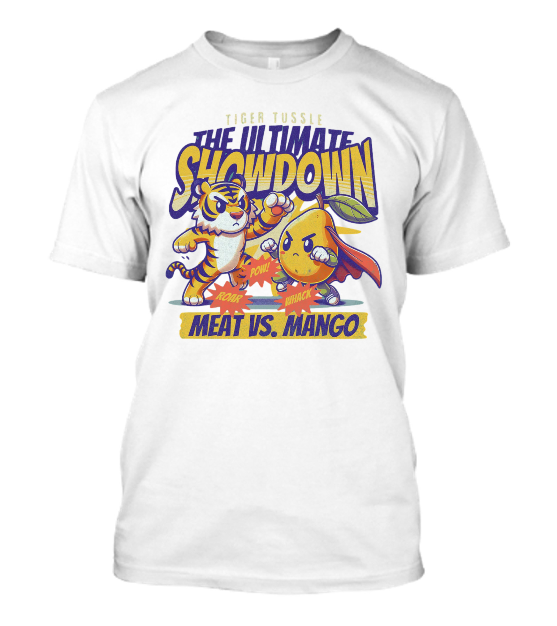 Tiger Tussle The Ultimate Showdown Meat Vs. Mango T-Shirt