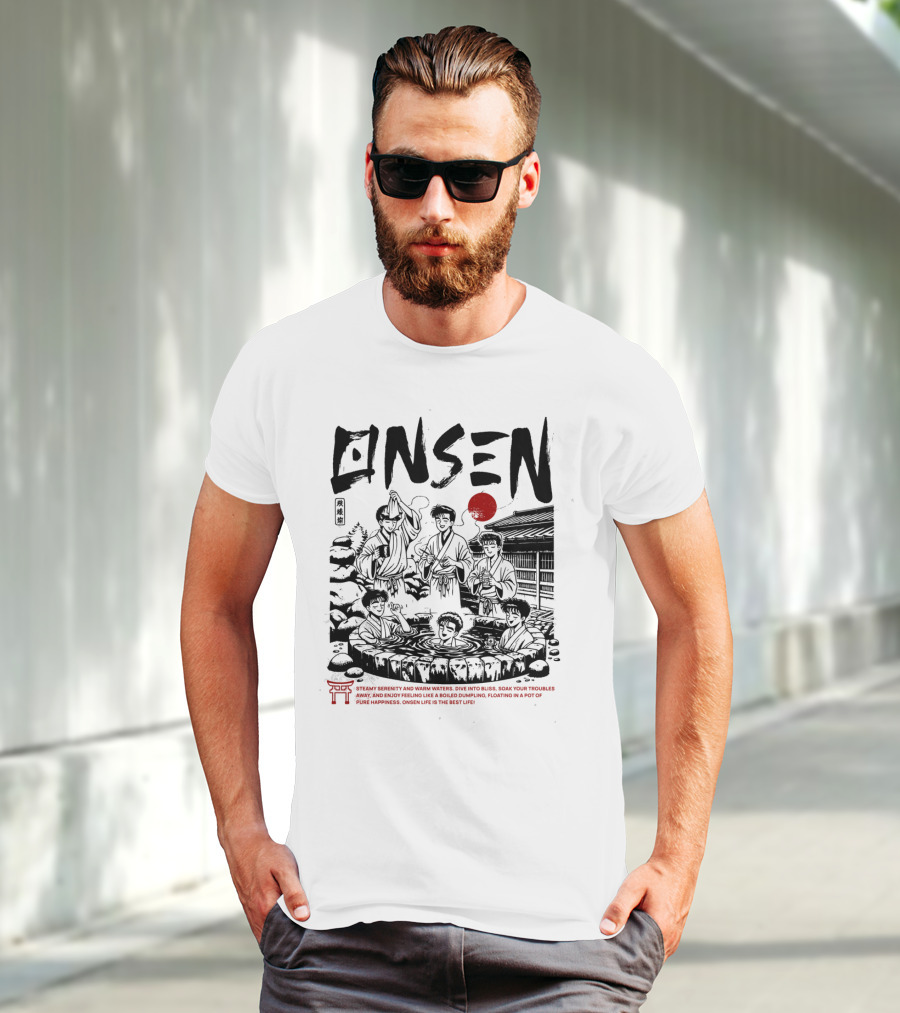 Onsen Hot Spring Soak Pure Happiness Anime T-Shirt