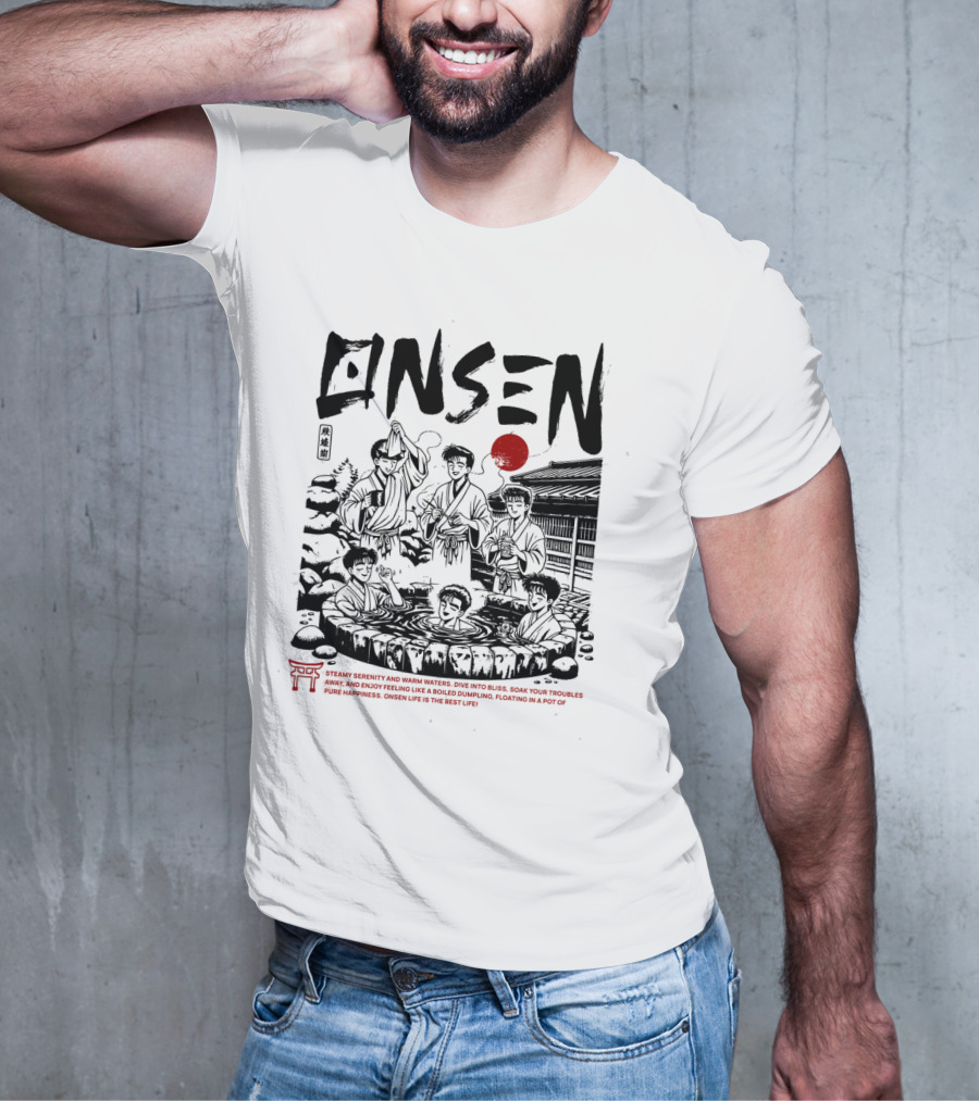 Onsen Hot Spring Soak Pure Happiness Anime T-Shirt