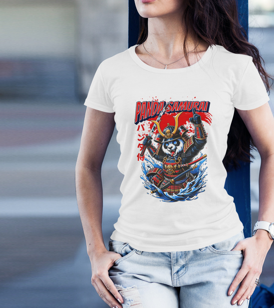 Panda Samurai Cute Japanese Warrior T-Shirt