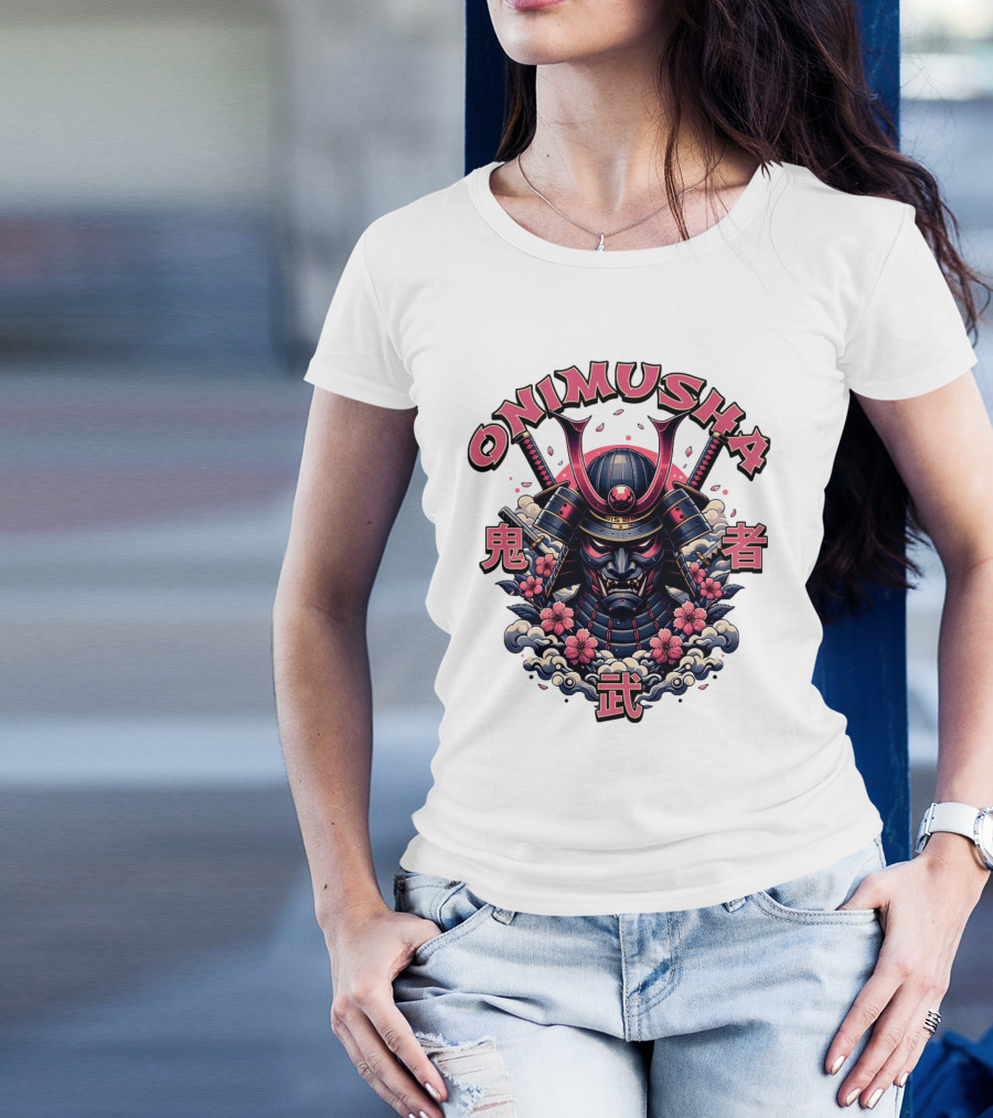Onimusha Samurai Demon Warrior Flower Clouds T-Shirt