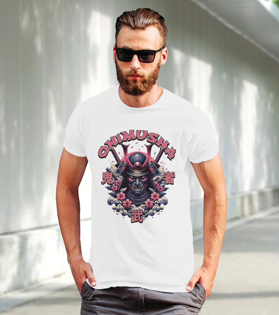 Onimusha Samurai Demon Warrior Flower Clouds T-Shirt