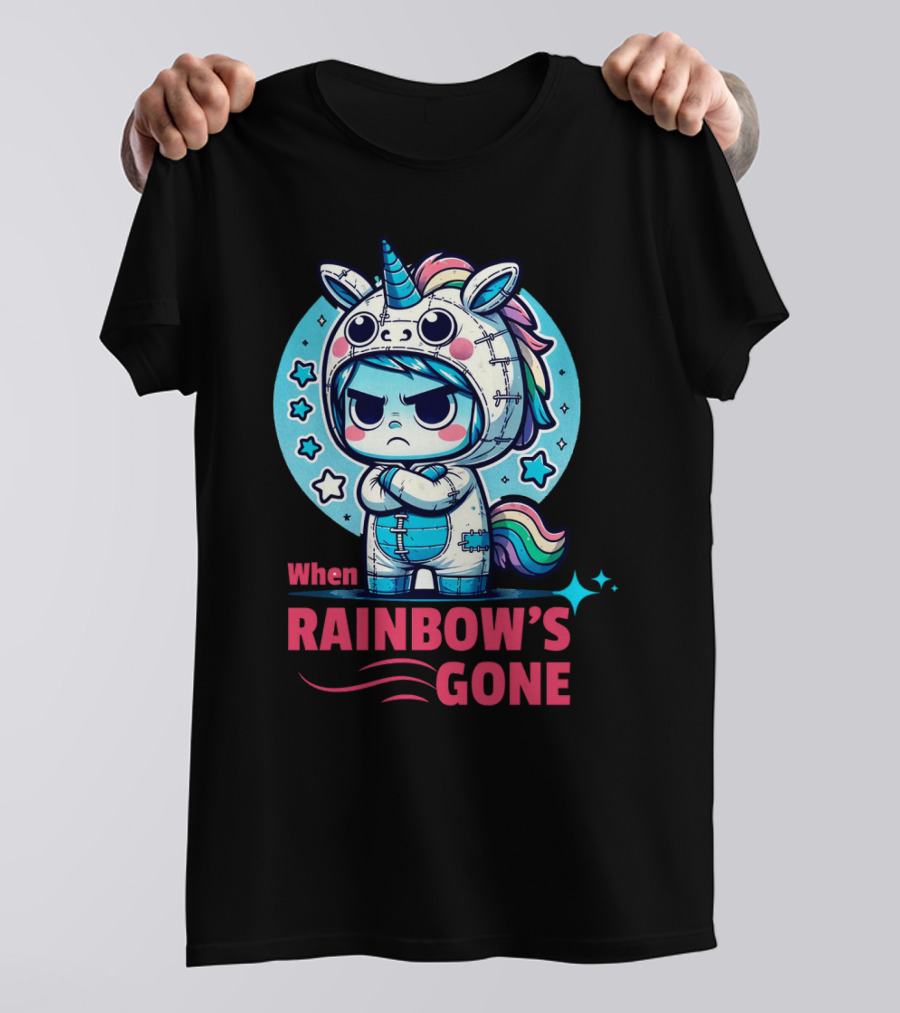 When Rainbow's Gone Angry Unicorn Stars T-Shirt