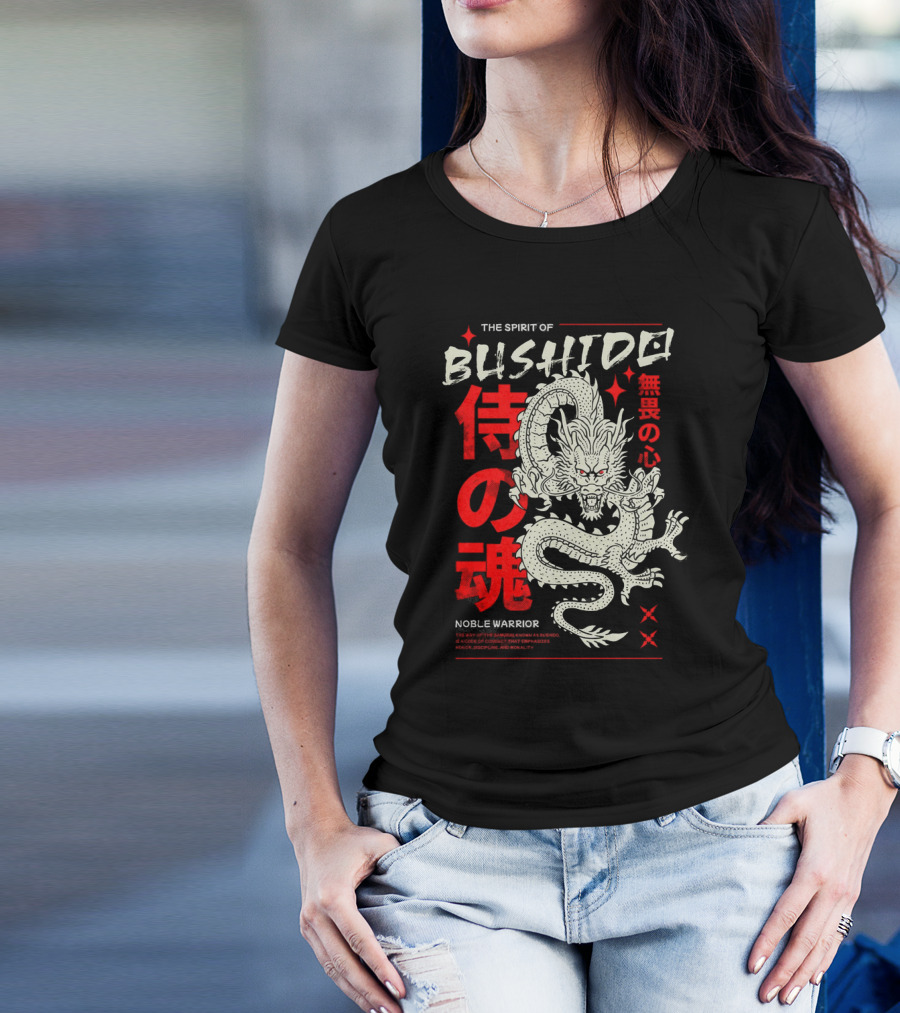 THE SPIRIT OF BUSHIDO NOBLE WARRIOR DRAGON T-Shirt