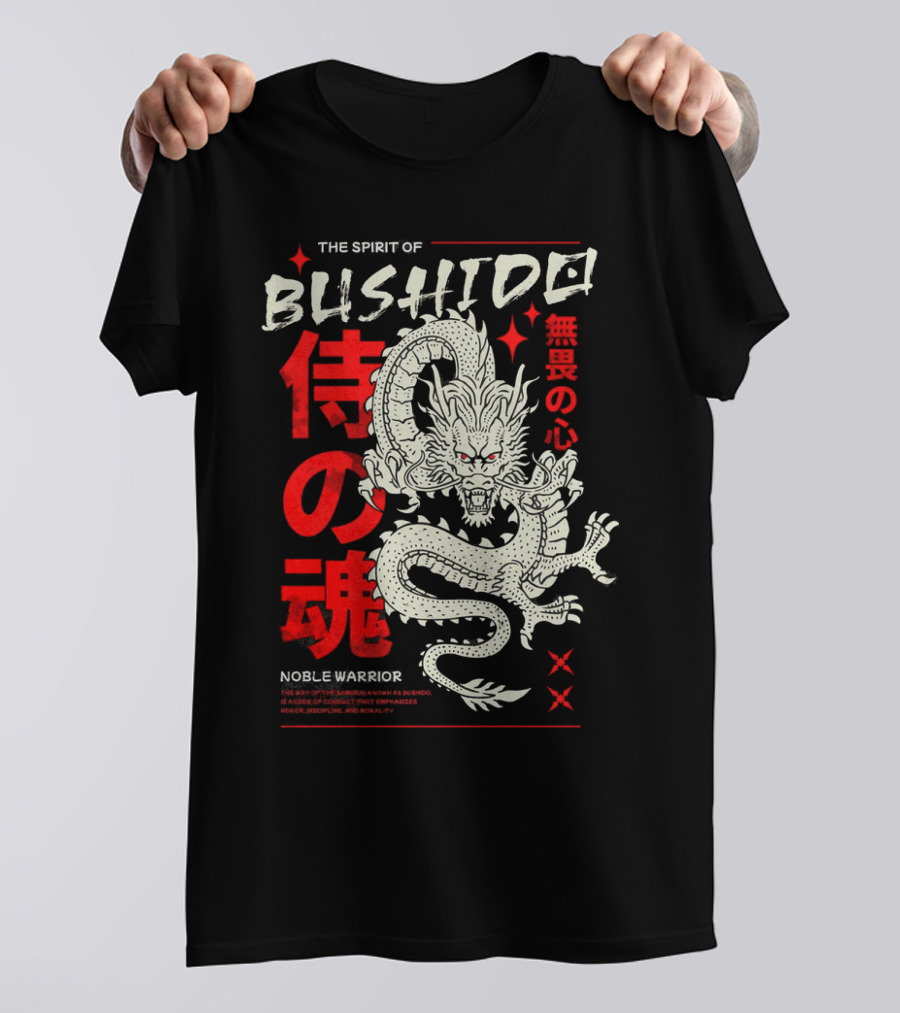 THE SPIRIT OF BUSHIDO NOBLE WARRIOR DRAGON T-Shirt