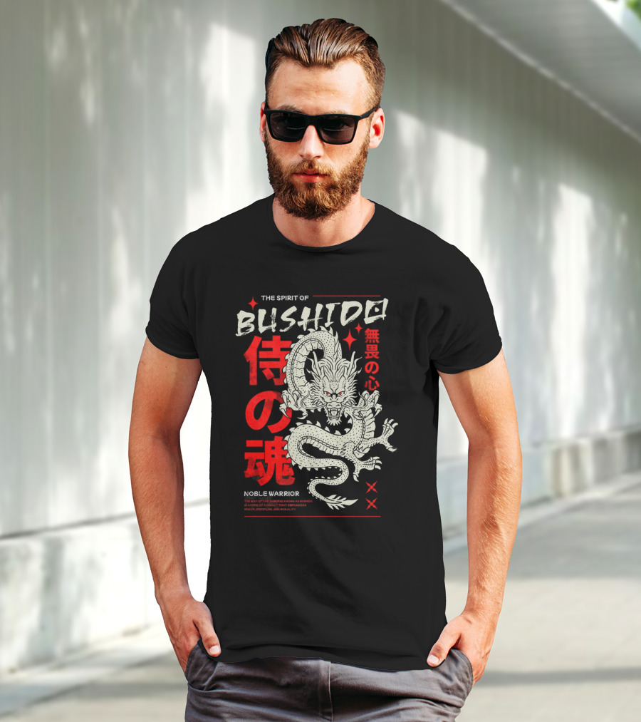 THE SPIRIT OF BUSHIDO NOBLE WARRIOR DRAGON T-Shirt