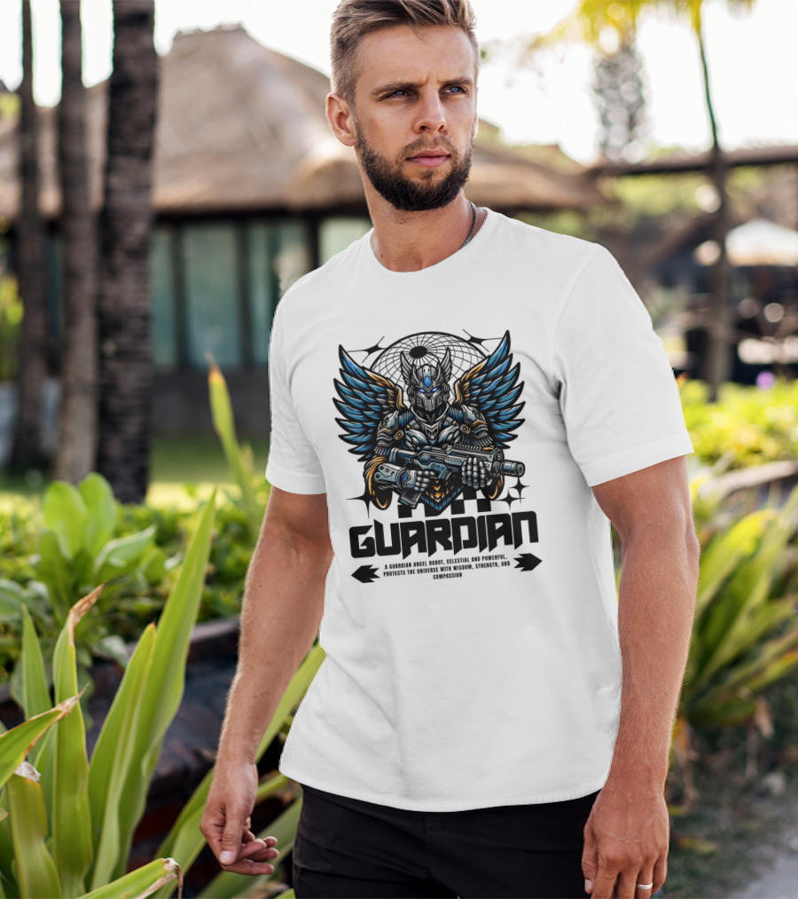 Guardian Angel Robot Celestial And Powerful Protects The Universe With Wisdom Strength And Compassion T-Shirt