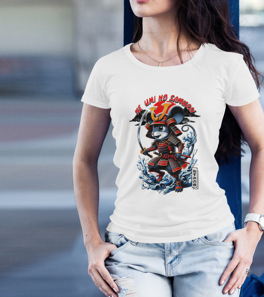 Ne Umi No Samurai Mouse Samurai Cute T-Shirt