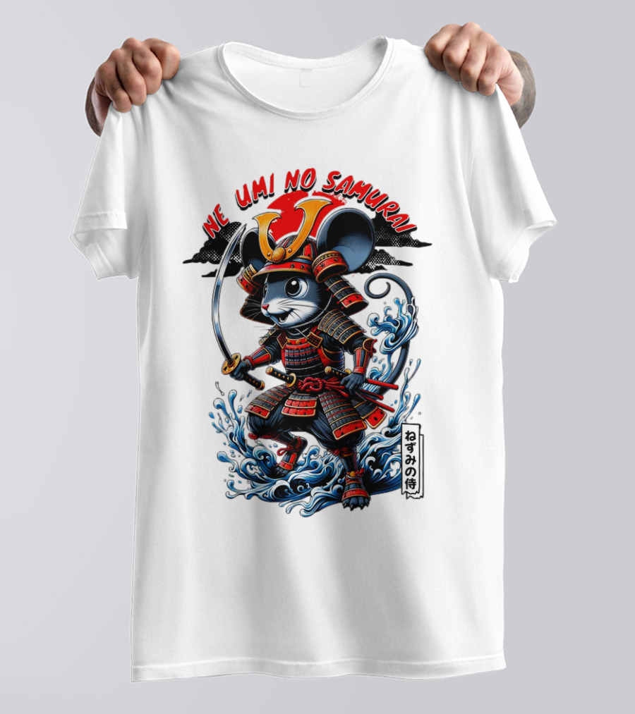 Ne Umi No Samurai Mouse Samurai Cute T-Shirt