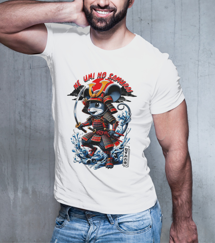 Ne Umi No Samurai Mouse Samurai Cute T-Shirt