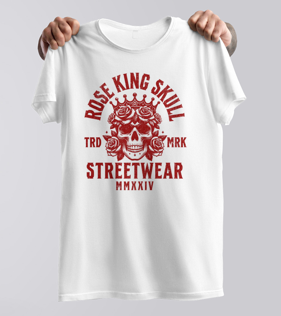Rose King Skull TRD MRK Streetwear MMXXIV T-Shirt