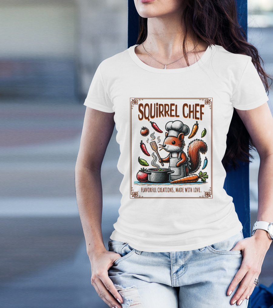 Squirrel Chef Flavorful Creations Made With Love T-Shirt