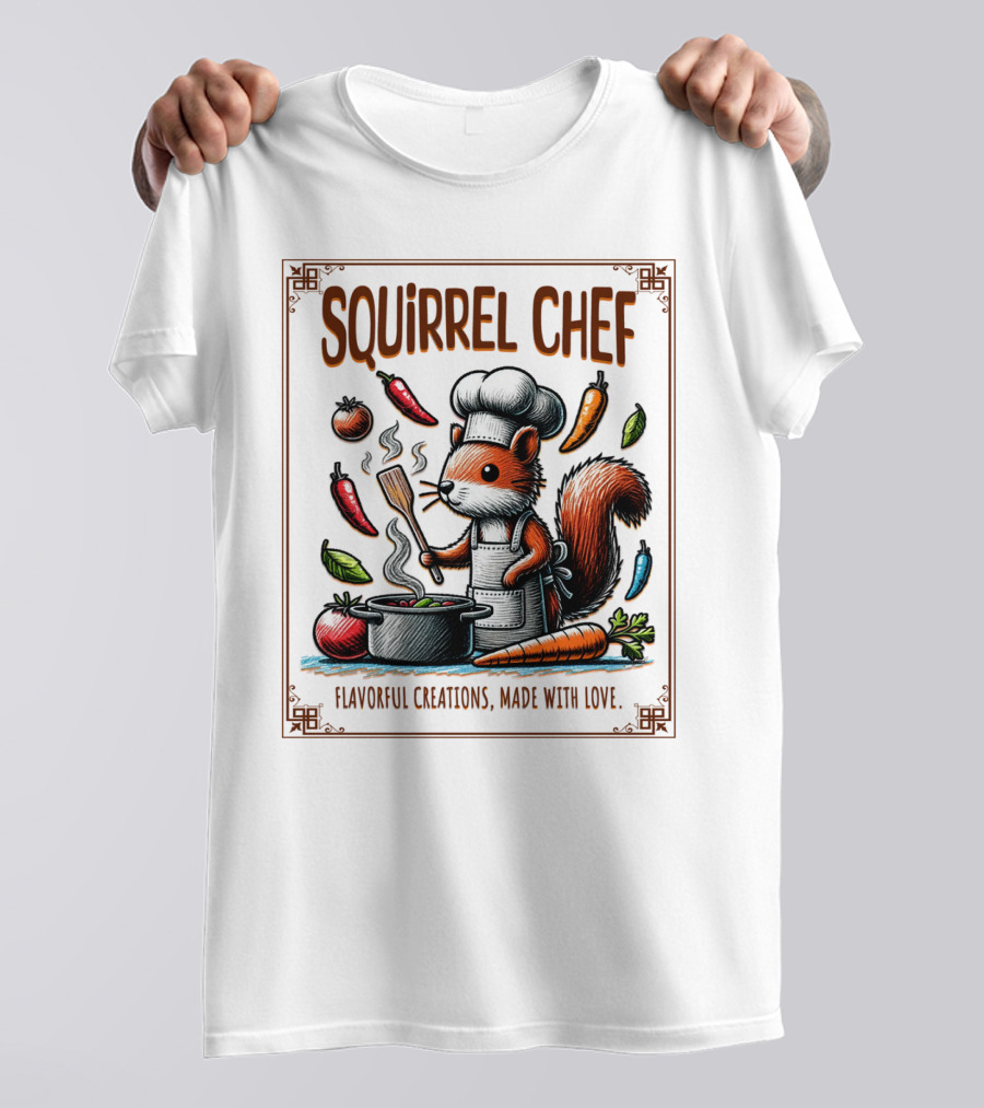 Squirrel Chef Flavorful Creations Made With Love T-Shirt
