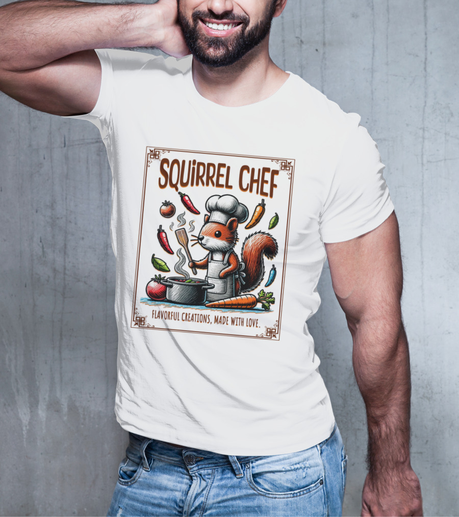 Squirrel Chef Flavorful Creations Made With Love T-Shirt