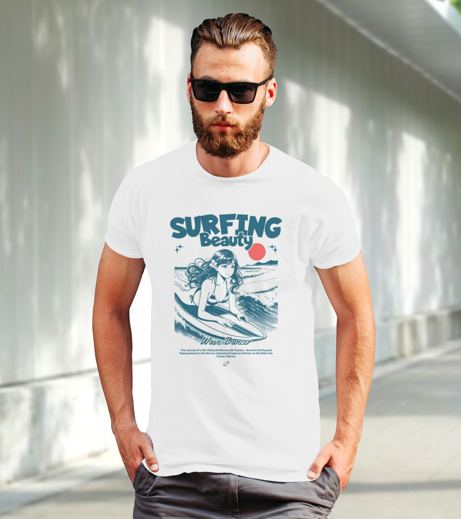 SURFING Beauty Wave Dancer Ocean's Waves Passion Graceful Surfing Empowerment Elegant Motion T-Shirt