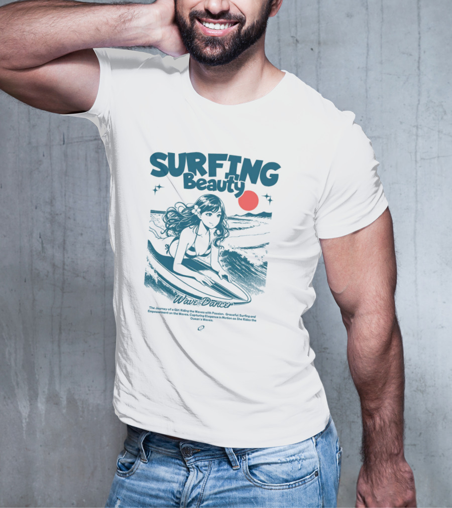 SURFING Beauty Wave Dancer Ocean's Waves Passion Graceful Surfing Empowerment Elegant Motion T-Shirt