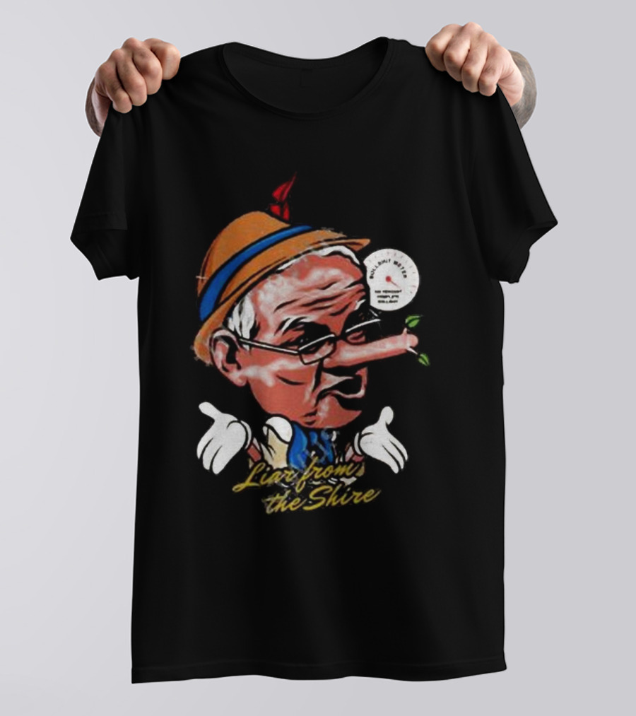 Scott Morrison Liar From The Shire Pinocchio Nose With Puppet Hands T-Shirt