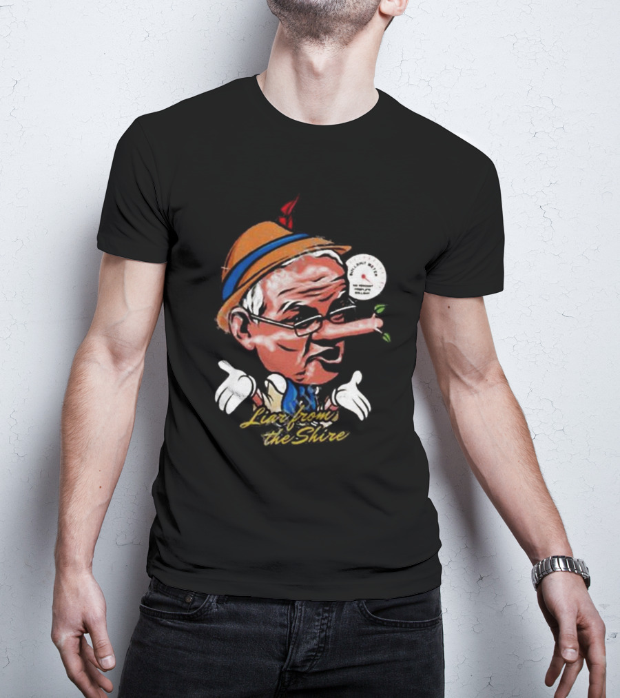 Scott Morrison Liar From The Shire Pinocchio Nose With Puppet Hands T-Shirt
