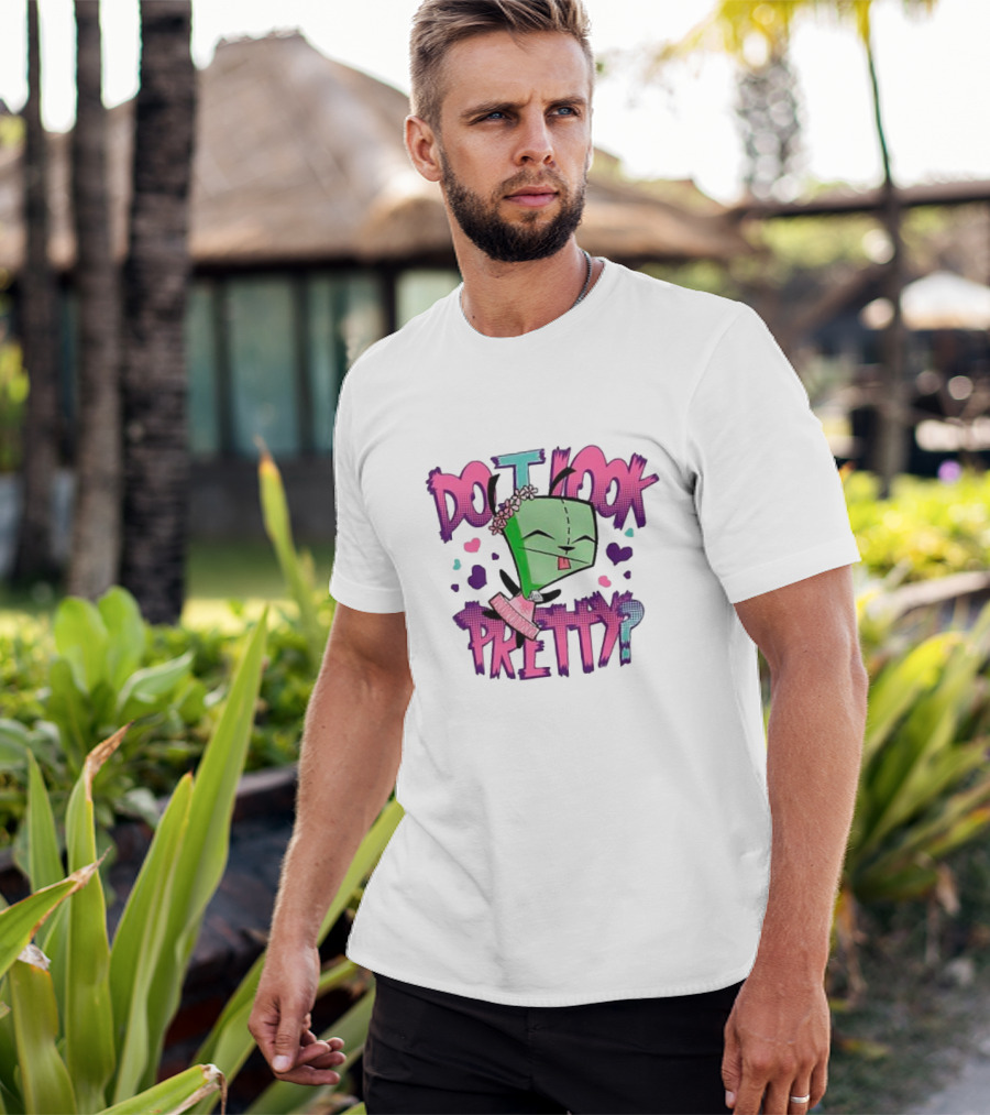 Do I Look Pretty Gir Inspired Expression With Pink And Green Accents T-Shirt