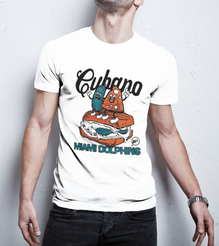 Cubano Miami Dolphins Sandwich Cartoon Characters T-Shirt
