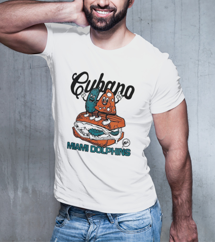 Cubano Miami Dolphins Sandwich Cartoon Characters T-Shirt