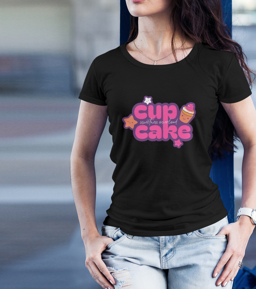 Cupcake Sweetness Overload Cute Star Faces T-Shirt