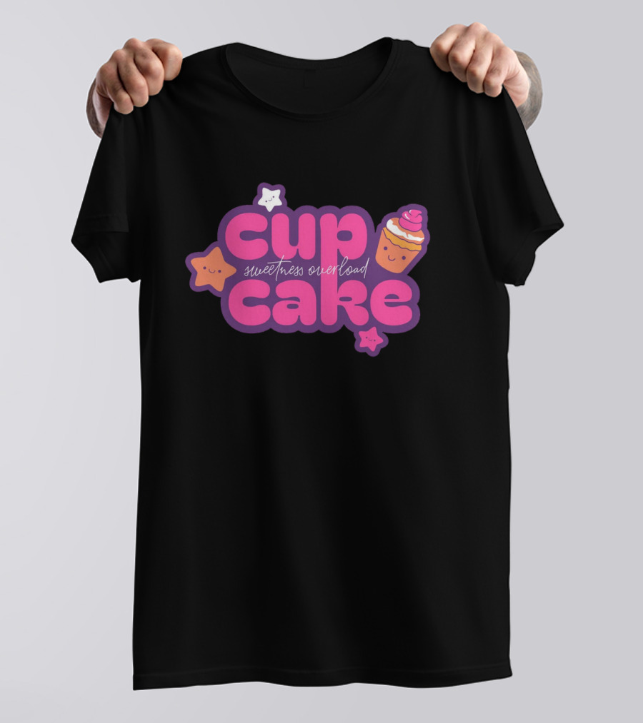 Cupcake Sweetness Overload Cute Star Faces T-Shirt