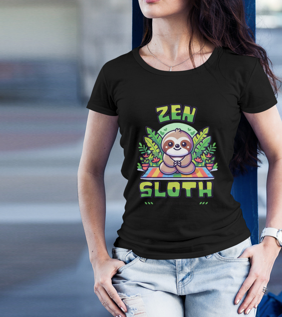 Zen Sloth Finds Peace In A Yoga Pose T-Shirt