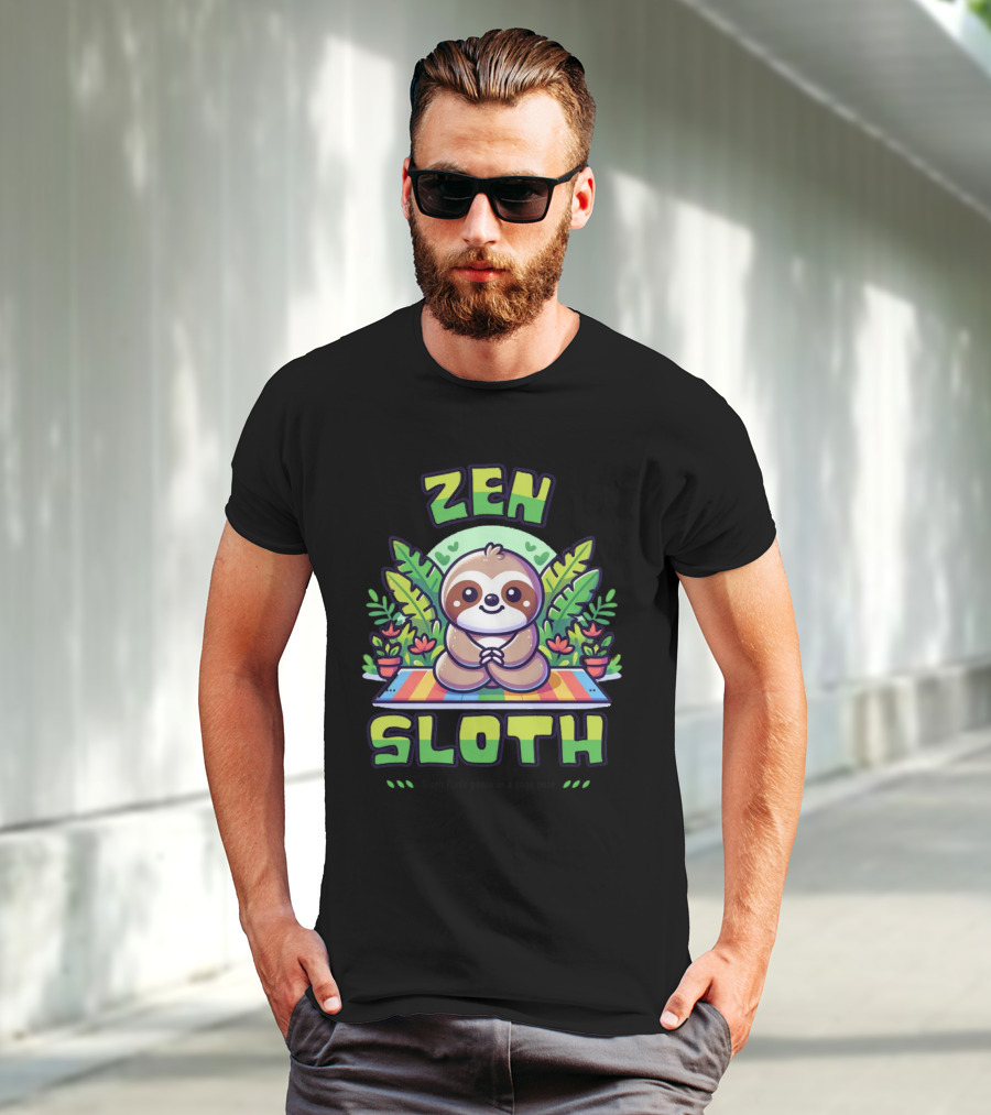 Zen Sloth Finds Peace In A Yoga Pose T-Shirt