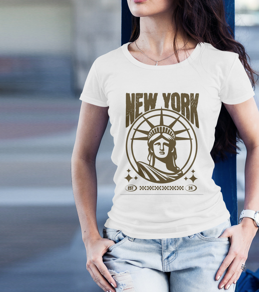 New York Statue Of Liberty EST 24 T-Shirt