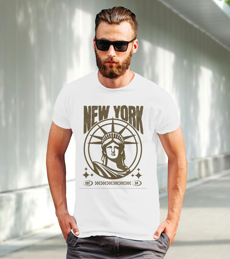New York Statue Of Liberty EST 24 T-Shirt