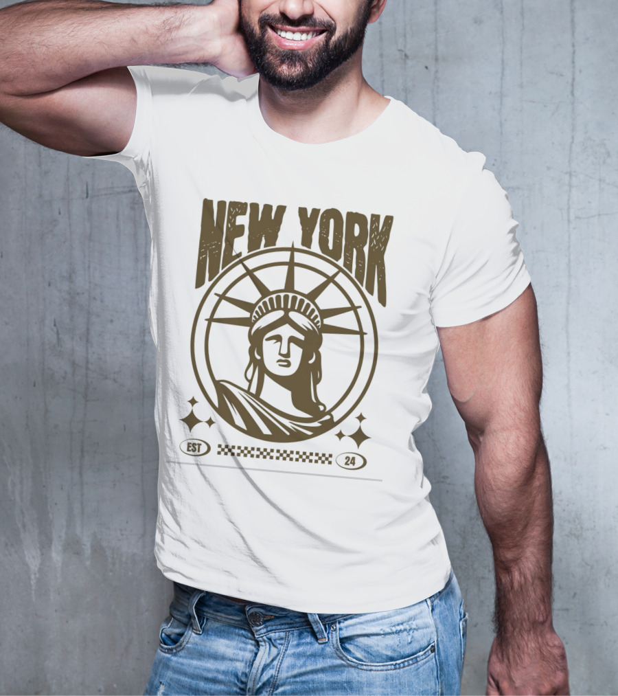 New York Statue Of Liberty EST 24 T-Shirt